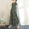 short sleeve oversized cotton vintage floral new in dresses for women casual loose maxi long summer dress
