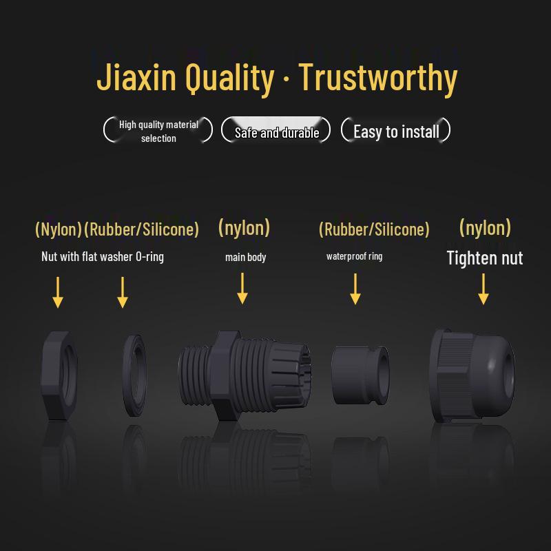 Nylon Waterproof Cable Connector Set: PG48, PG42, PG36 Glands, M60, M50.
