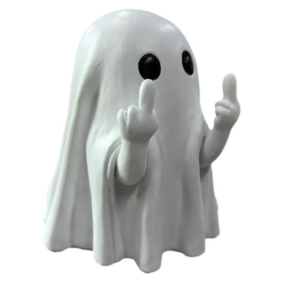 Halloween Finger Ghost Figurine Spooky Resin Light-up Ghost Statue for Halloween Home Tabletop Tray Shelf Decor