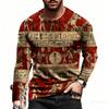 Spring Europe America Men's T-shirt Fashion Hieroglyphs Print Pullover Comfortable Men's Long Sleeve T-shirt Outdoor Oversized Tees Top