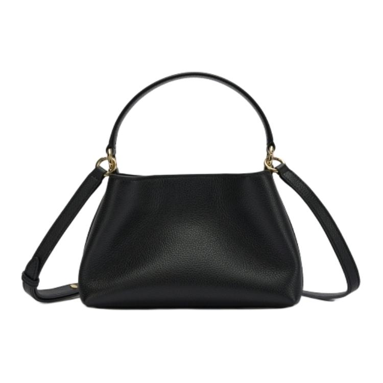 Bally Lock Me 2025 Spring Summer Collection Metal Finish Lock Closure Leather Handbag Shoulder Bag Mini Women Handbags Black 6311552
