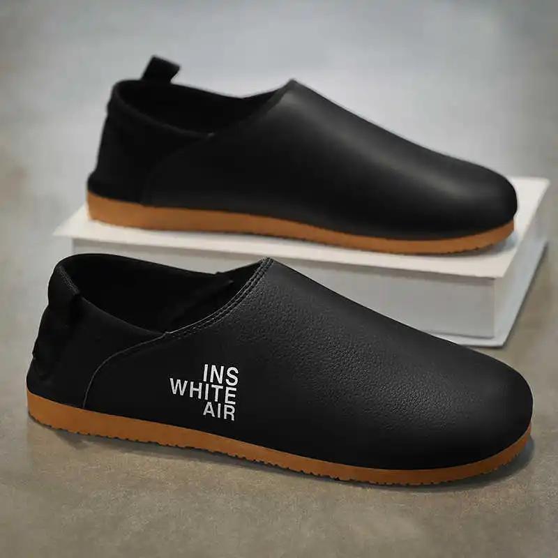 Fashion Mocasino Hi Top 35 Size Sneakers Chunky Summer Moccasins Black And White Shoes Men Sports Genuine Brand Best Raning