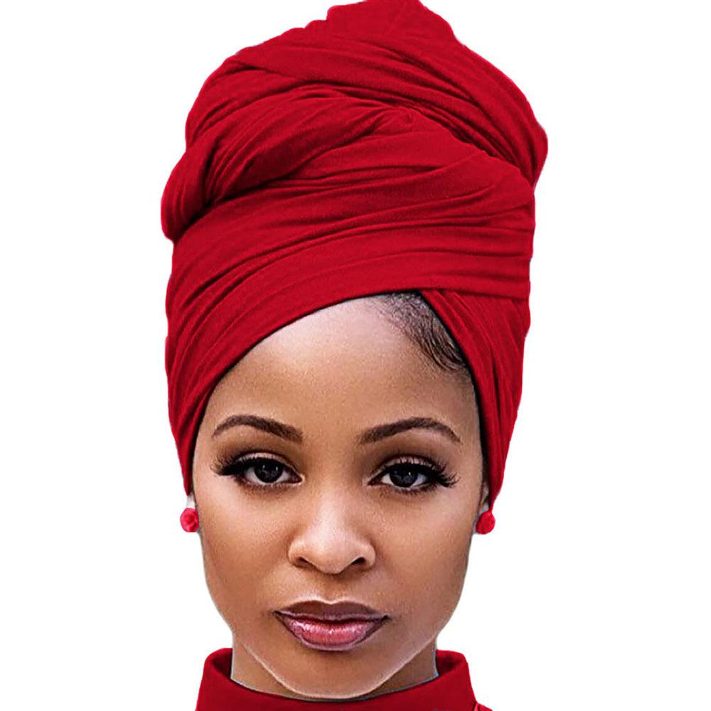 1 Piece Stretch Head Wrap Scarf Stretchy Turban Long Hair Scarf Wrap Solid Color Soft Head Band Tie For Women Headband Soft Hijab For Abaya