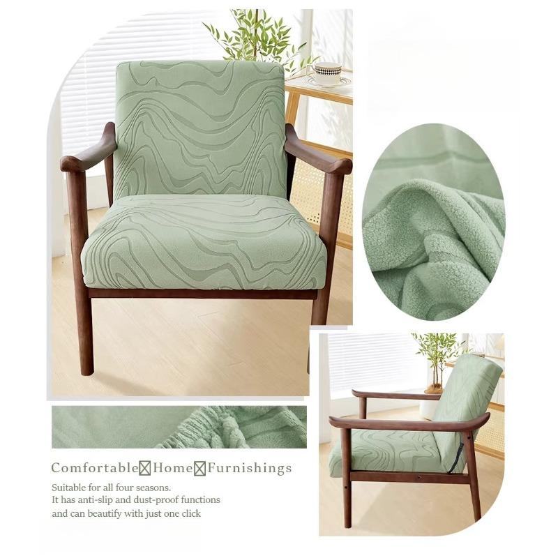 Funda Elástica con Cremallera para Sillón Jacquard de Hojas Fundas para Sillas Decoración del Hogar Funda Elástica para Silla Protector Elástico para Muebles de Silla Lavable
