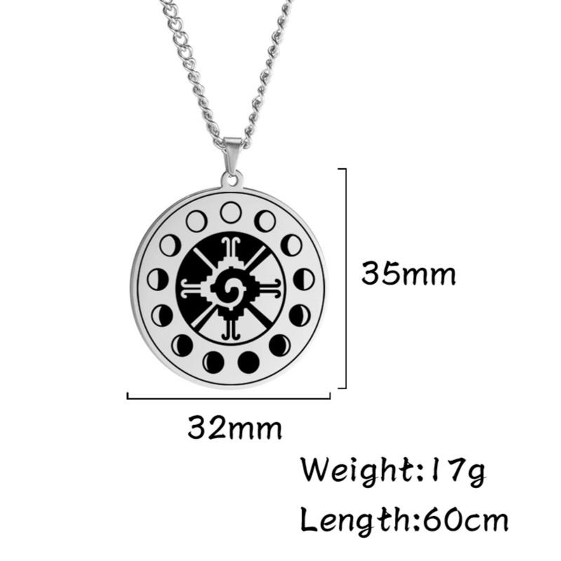 Dawapara Azulejo Symbol of Mayan Deity Hunab ku Pendant Necklaces Stainless Steel Jewelry Men Talisman Necklaces