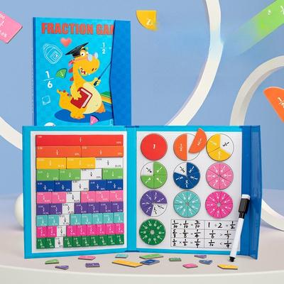 Fraction Montessori Learning Math Toy Magnetic Arithmetic Teaching Aids Wooden Book Educational Toys For Children Christmas Gift