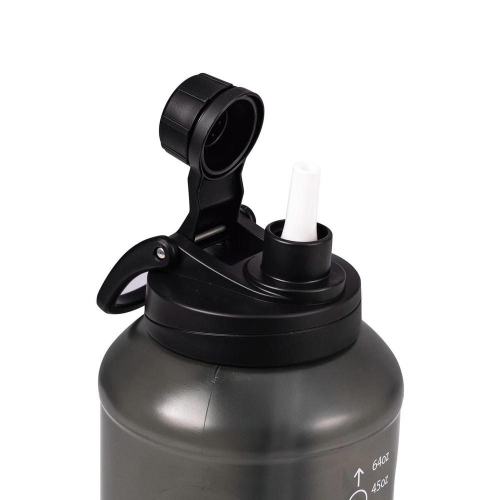 Reusable Water Bottle 64oz BPA-Free Plastic Lightweight Leak-Proof Wide Mouth Straw Ergonomic Handle Dishwasher Safe Travel