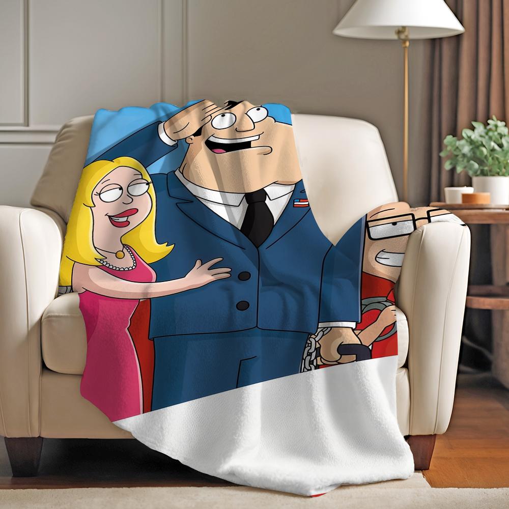 Cartoon A American D Dad! Blanket Soft and Skin Friendly For Couch Bed Napping Bedspread All Seasons Comforter