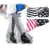 Women's American Flag Vertical Stripe Cropped Leggings, Milk Silk, High Elasticity