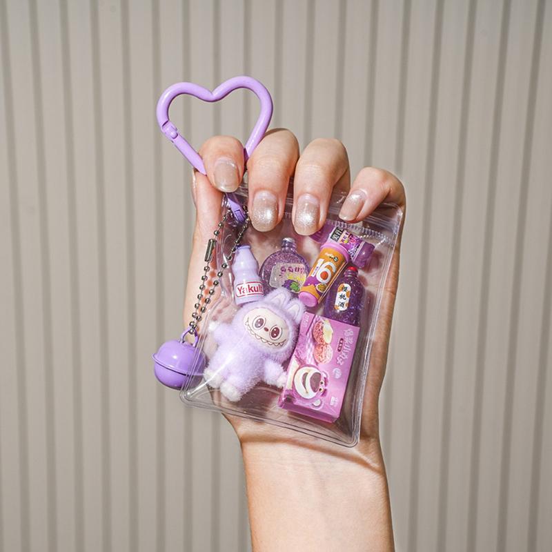 Kawaii Labubu Keychain Creative Cartoon Anime Keyring Girly Bag Pendant Backpack Hanging Decoration Lovely Gifts