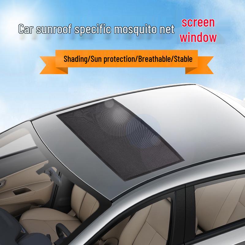 Car Sunroof Magnetic Mosquito-Proof Screen for Camping and Wind Protection