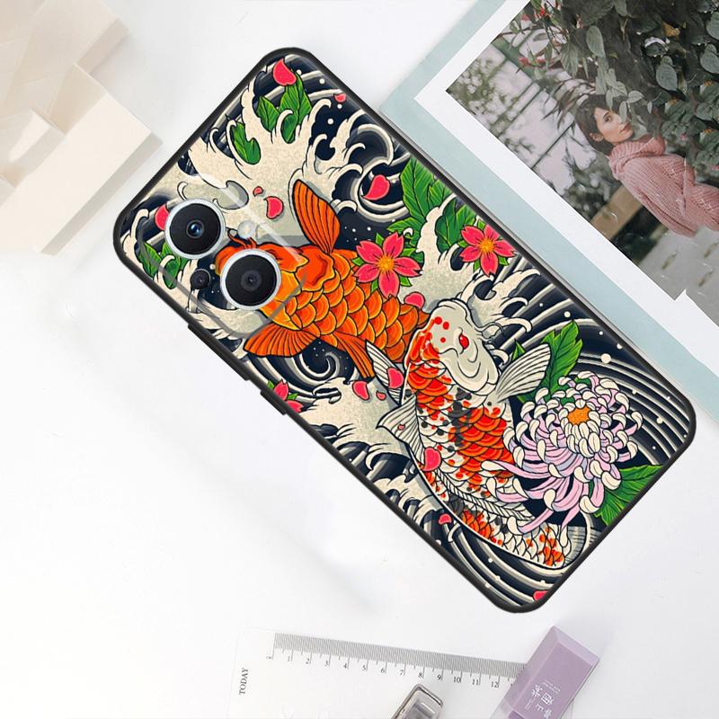 Ying Yang Koi Fish Case For OPPO Reno 8 7 6 5 4 Lite 10 Pro 11F 4Z 5Z 8T OPPO Find X2 X3 X5 Lite X6 Pro Cover