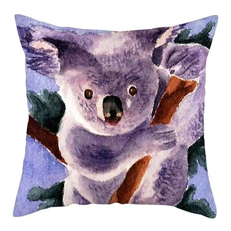 45x45cm Cute Koala Cushion Cover Cartoon Animal  Pillow  Sofa Seat Lumbar     Home Decoration