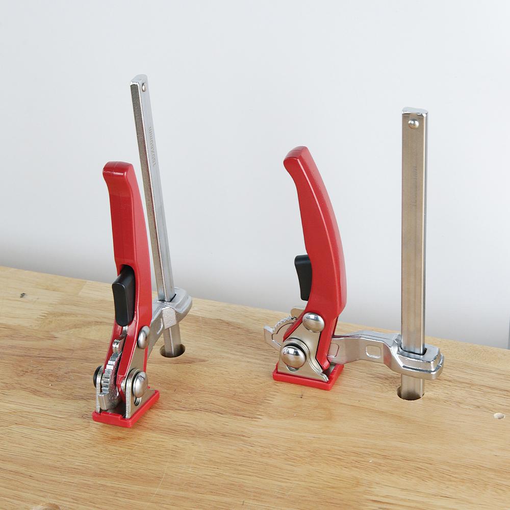 Allsome 2PCS 160x60mm Quick Guide Rail Clamp Carpenter F Clamp Quick Clamping For MFT and Guide Rail System Hand Tool