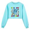 5394 Kids Girls Steal a Brainrot 67 Printed Long Sleeves Short Sweatshirt