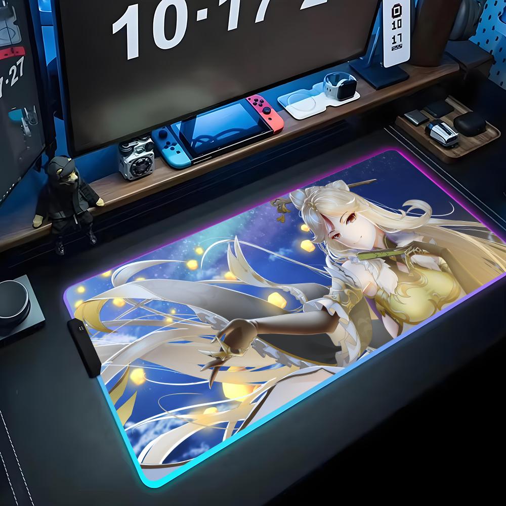 Mingguang Mouse Pad RGB Gaming Mousepad Big LED Pad PC Desk Mat Luminous Mouse Pad Large Keyboard Mats Table Rug With Backlit