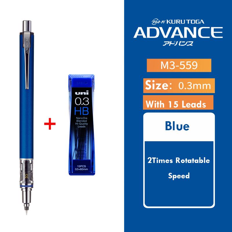 1 db Uni Kuru Toga ADVANCE mechanikus ceruza Kétszeres sebesség Egyszerű ceruzák 0,3 mm 0,5 mm 0,7 mm Íráshoz Rajzoláshoz papíráru kawaii orange
