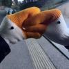 1Pair Cute Funny Goose Knitted Gloves For Women Winter Fleece-Lined Thickened Double-Layer Warm Coldproof Gloves