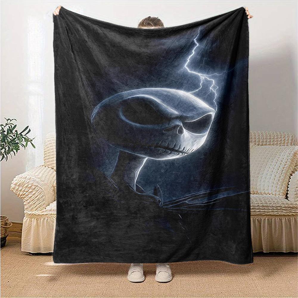 Jack Skellington Blanket Soft Warm Cozy Suitable for Chair Couch Sofa for All Seasons Digital Print Best Holiday Gift for Friends Family