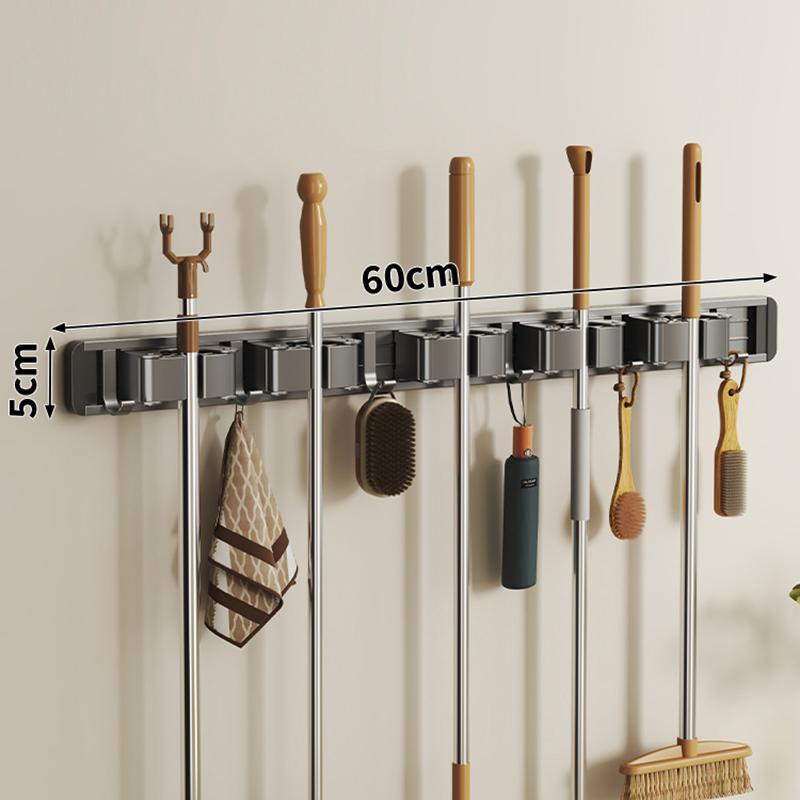 Mopp- und Besen-Organizer Mopphalter-Gestell Mopphalter Wandmontiert Stark Besen-Mopphalter-Regal mit Haken Organizer Hängen Besen auf