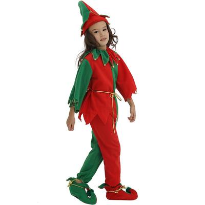 Family Holiday Party Christmas Dress Up Costume Christmas Elf Kids Suit