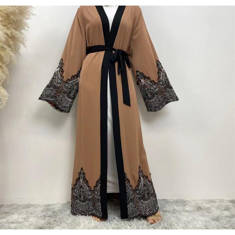 New Arrival Fashion Lace Embroider Robe Cardigan Dress Embroidered Ethnic Style Dress
