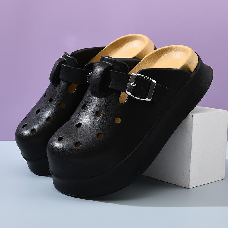 24 new summer hole shoes girls EVA wear non-smelly foot bag head half drag fashion versatile slippers