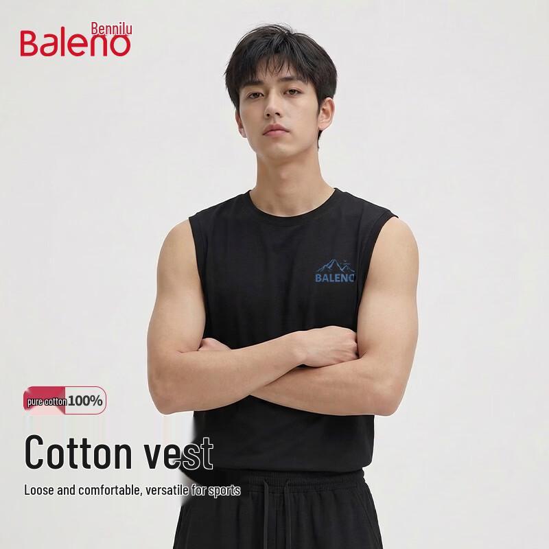 Baleno Men s Pure Cotton Graphic Sleeveless Vest XL