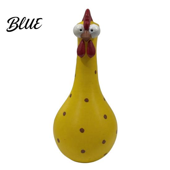 Playful Home Decoration Long Neck Colorful Chicken Statue Big Eye Cartoon Resin Rooster Vase Easy Care Vase Funny Outdoor Cock-Shaped for