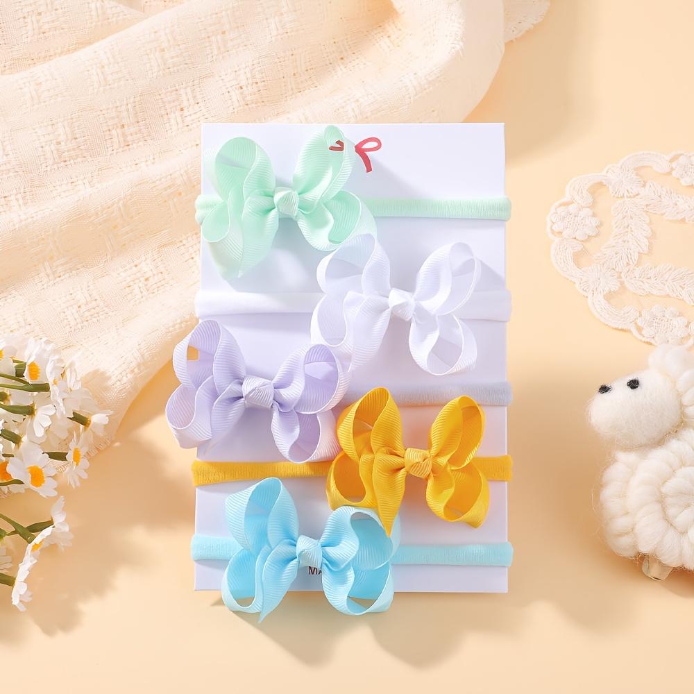 

5/6Pcs Colorful Ribbon Bowknot Baby Girls Headband Elastic Headwear Soft Infant Kid Hair Accessories Sweet Children Set Gifts