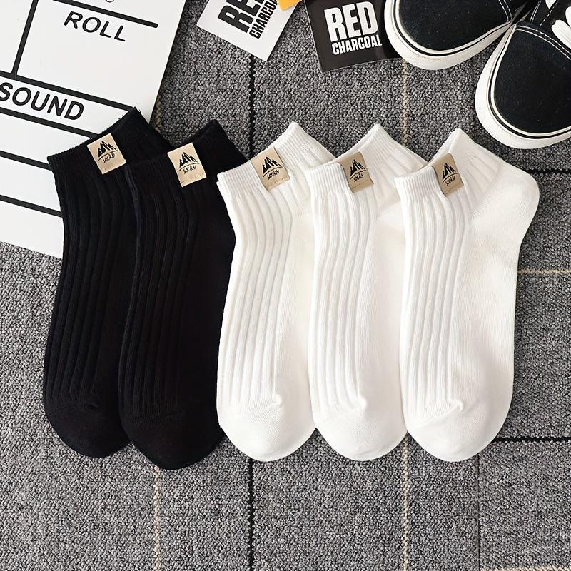5 Pairs Simple Crew Socks, Comfy & Breathable Low Cut Ankle Socks, Women'S Stockings & Hosiery