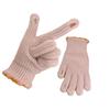 Jelly bean wool knitted gloves, winter women's thick fingers can be exposed to keep warm, five fingers cycling