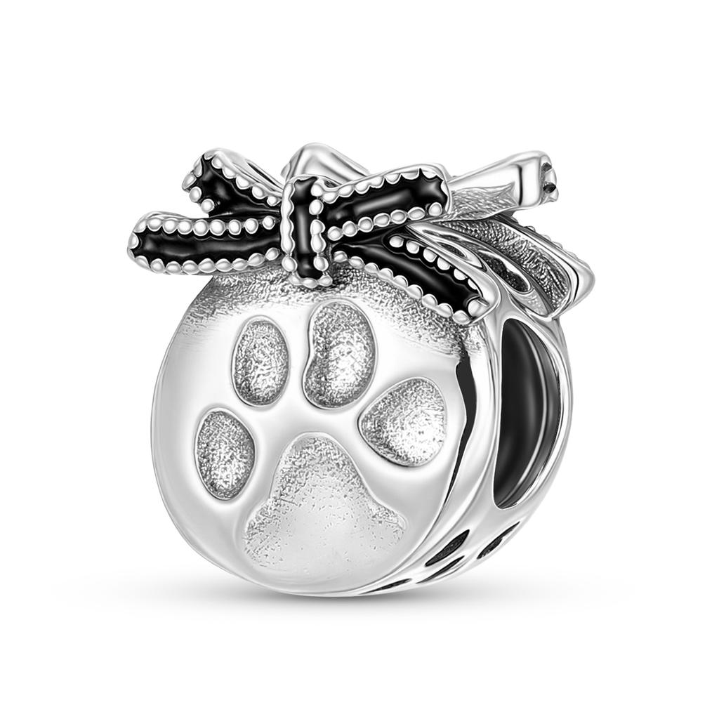 Cute Animal Paw Prints Charm Authentic 925 Sterling Silver Bow Beads for Women Charm Bracelet Necklace Fashion Jewelry Making