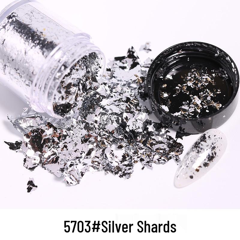 Japanese Gold & Silver Foil Nail Art Flakes: DIY Gel Polish Patches for Photo-therapy and Jewelry Design