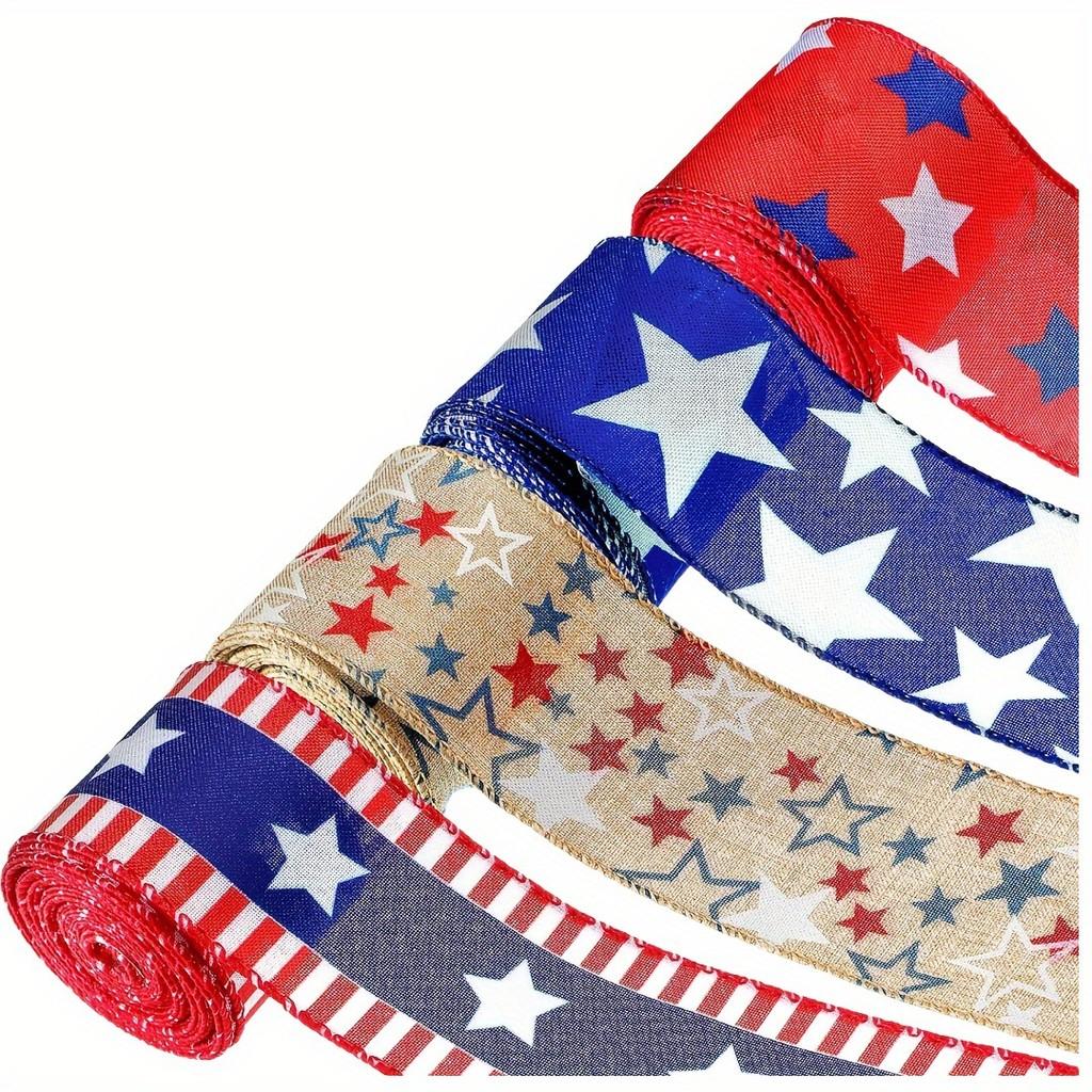 Quality High 5 Yard American Flag Ribbon For Independence Day Celebration Crafts And