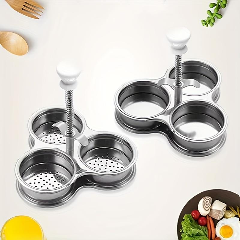 Hochleistungs-Eierkocher aus Edelstahl, Dampfgarer, Multifunktionaler Eierkocher mit 3 Fächern, Platzsparender Küchenorganizer für pochierte Eier