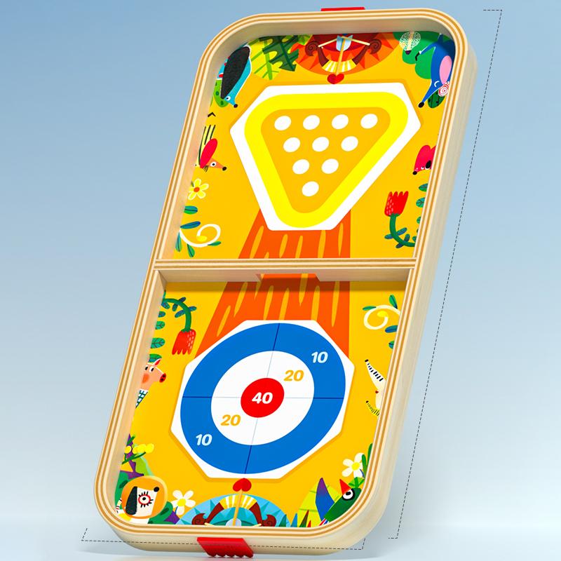 Wooden Innovation Multi In One Game Chess Bounce Chess Bowling Ice Hockey Flying Chess Family Activities Party Games Kids Adults