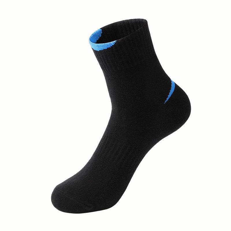 1 Pairs Men's Long Socks Cotton Sweat-absorbent Deodorant Solid Color Sports Socks Casual Breathable Male Socks High Quality
