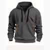 Men's Multi-Pocket Zipper Hoodie: Large Spring/Autumn Sweatshirt Jacket