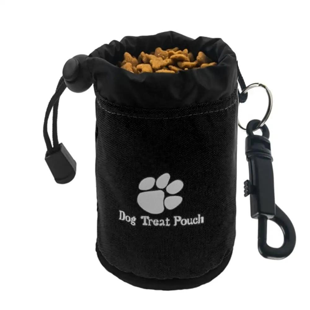 Portable Pet Training Waist Bag Drawstring Leak-proof Dog Treat Bag with Hook Multi-functional Puppy Snack Reward Bag