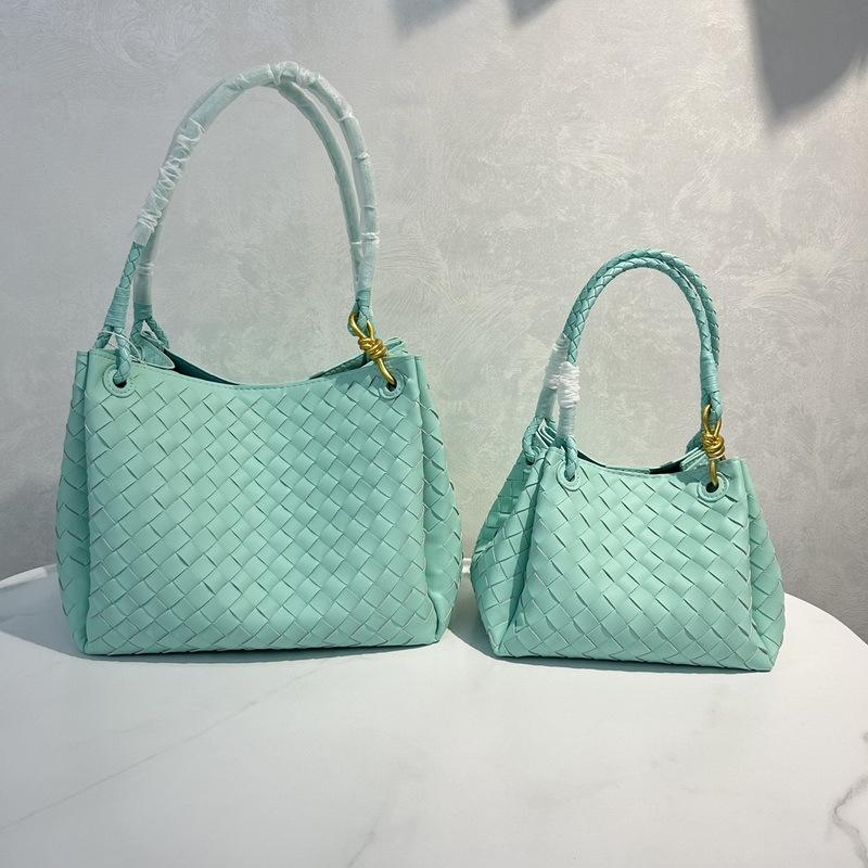 2025 New leather women's bag fashion classic woven bag butterfly buckle parachute shoulder oblique span bag