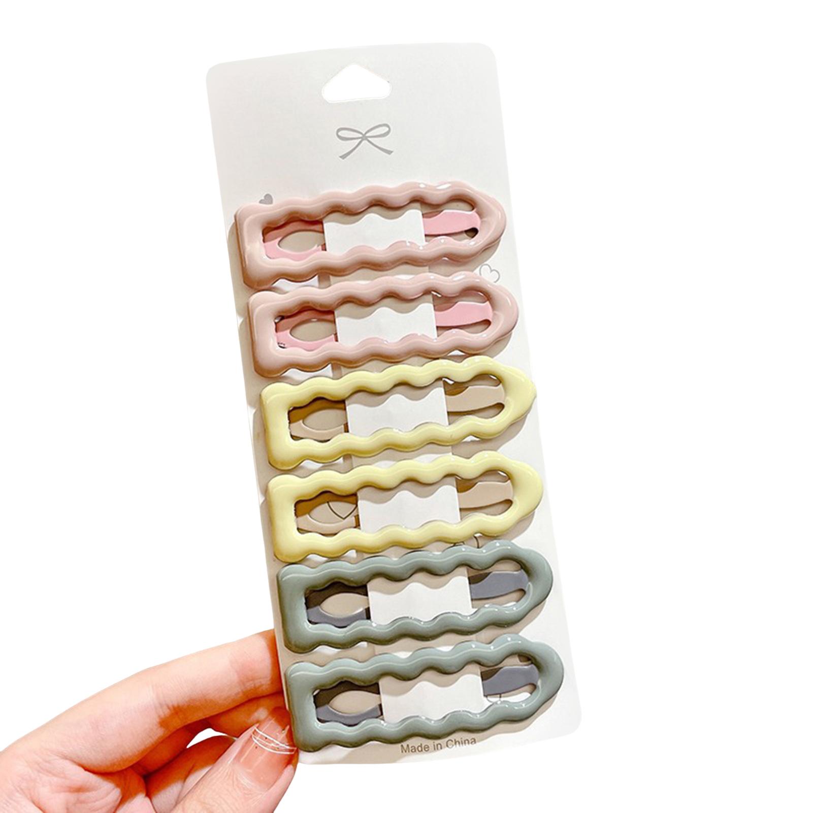 

6pcs Macaron Hair Clip For Women Sweety Dopamine BB Clips INS Style Wavy Duckbill Clip Girls Daily Life Fashion Hair Accessories