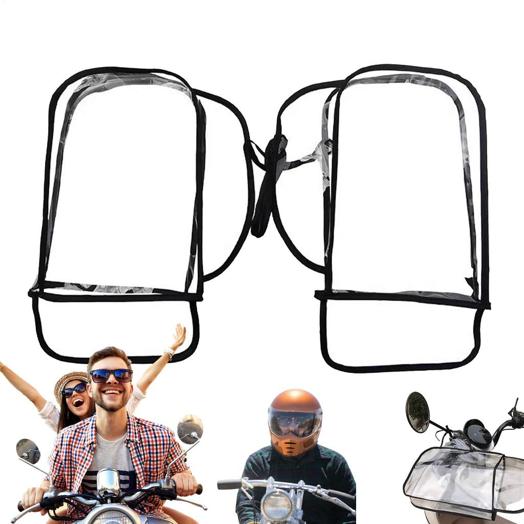 1 Paar Wasserdichte Motorrad-Lenkerabdeckung Lenker-Schutzabdeckung Dicke Langlebige Winddichte Transparente Lenker-Fäustlinge
