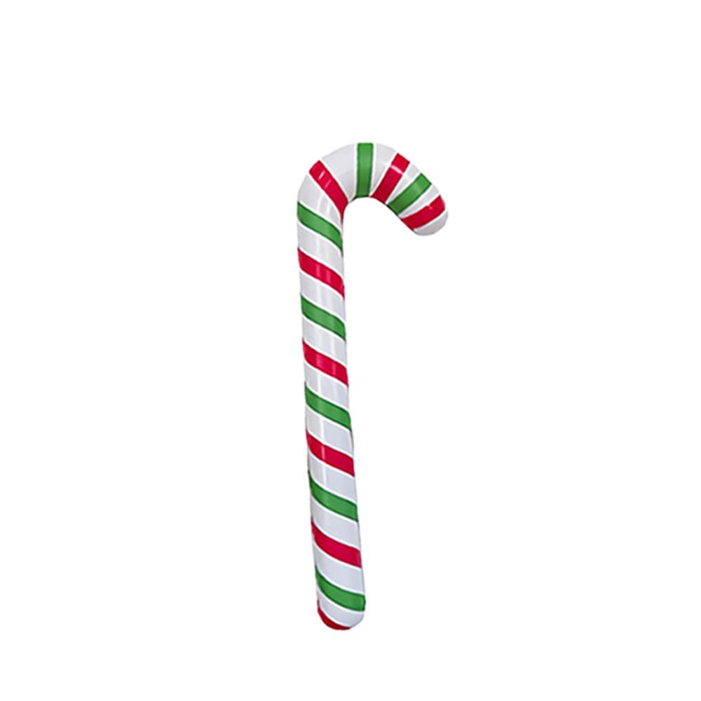 1 Stück PVC aufblasbarer Weihnachtsmann-Stock festlicher aufblasbarer Zuckerstangen-Dekoration bunter Weihnachtsanhänger Schmuck
