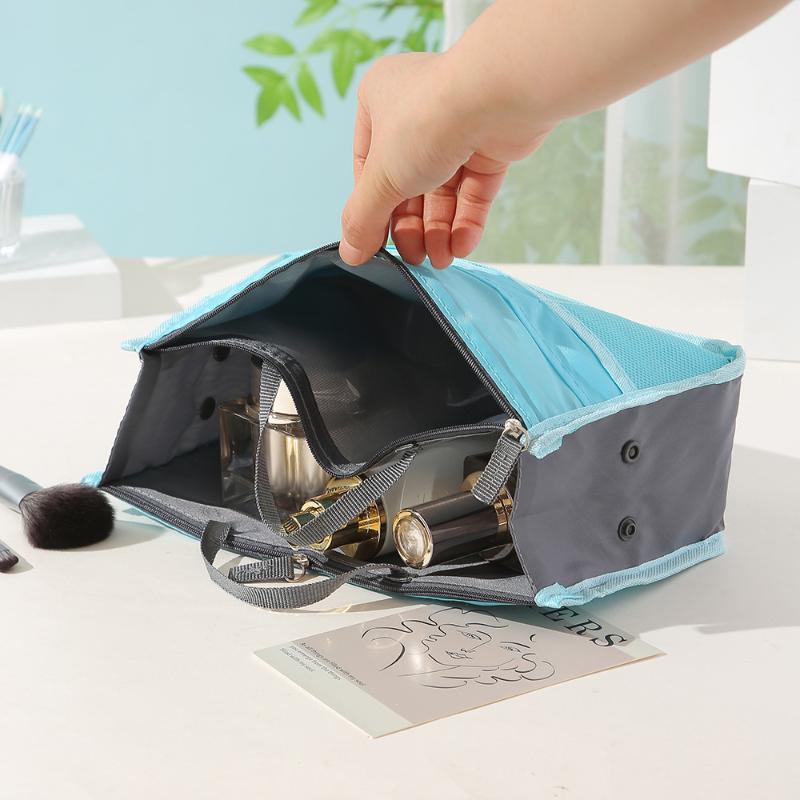 Multi Functional Large Capacity Makeup Bag Portable Double Zipper Toiletries Travel Storage Bag Mommy Bag Multi Pocket Cosmetic