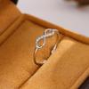 Elegant Diamond-Studded Number 8 Open Ring for Women