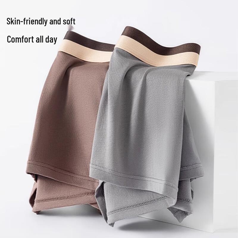 FitonTon Men's 4-Pack Pure Cotton Antibacterial Boxer Briefs