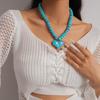 Choker Women Clavicle Necklace Acrylic Sweater Chain Acrylic Love Heart Necklace  Ladies Gift