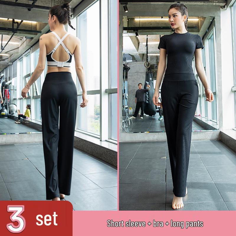 Women's Slim Fit Short Sleeve Yoga Suit - Skin-Friendly, Waist-Cinched, Quick-Drying Sportswear for Summer Fitness
