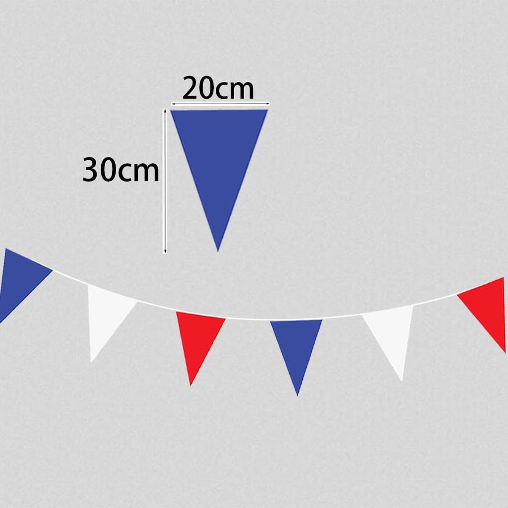 80 Meters 262 Feet Fabric Red White and Blue Buntings Pennant Banner Garden Triangle Flags Party Decorations Festive Garlands for July 4th